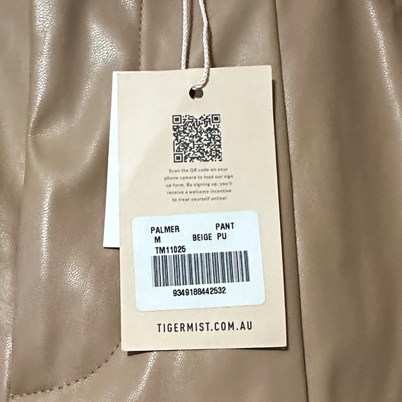 Tiger Mist Vegan Leather High Rise Cutout Wide Leg Flare Pants NWT Y2K Mcbling M - Picture 12 of 12